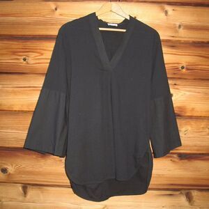 By Malene Birger Black Lightweight cotton tunic Top Blouse